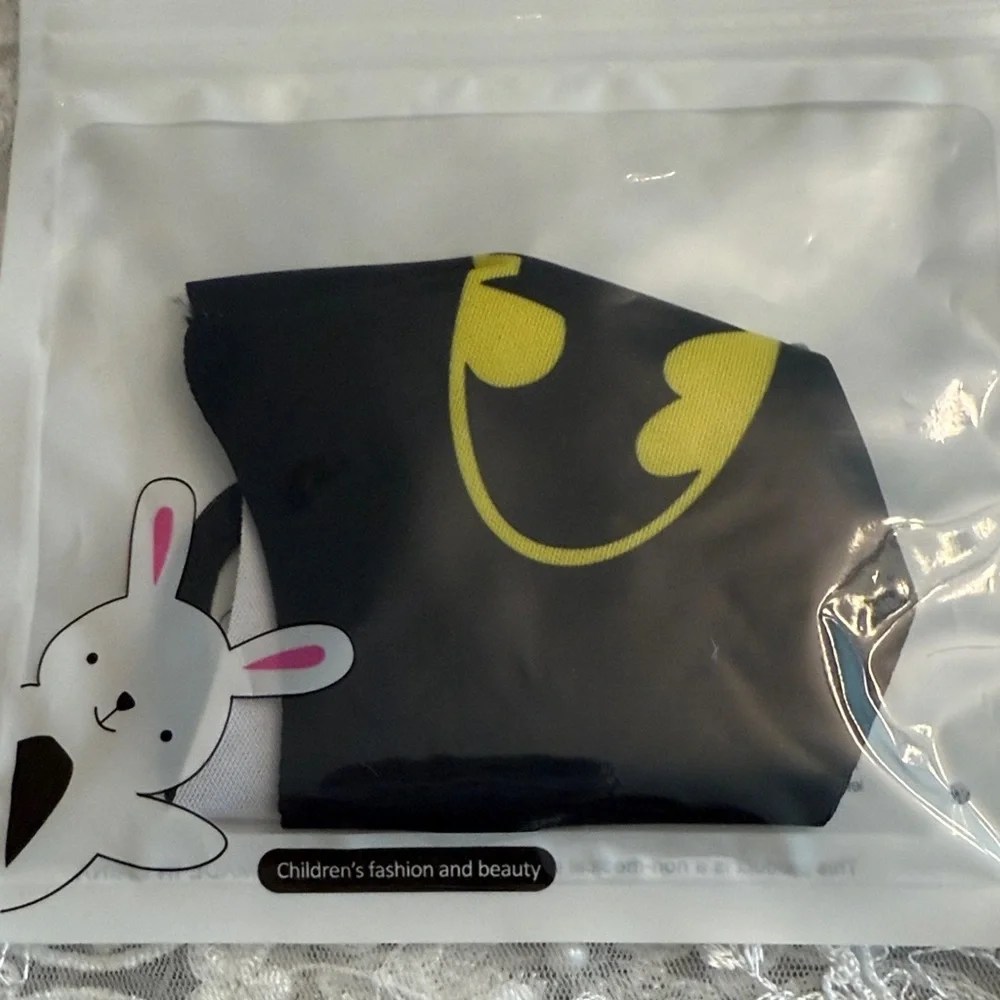 Children's Black and Yellow Batman Face Mask